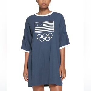 Skims Ribbed Olympic Tee Shirt Dress